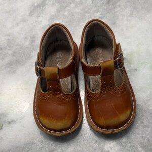 L'Amour Brown Leather Kids Dress Shoes
